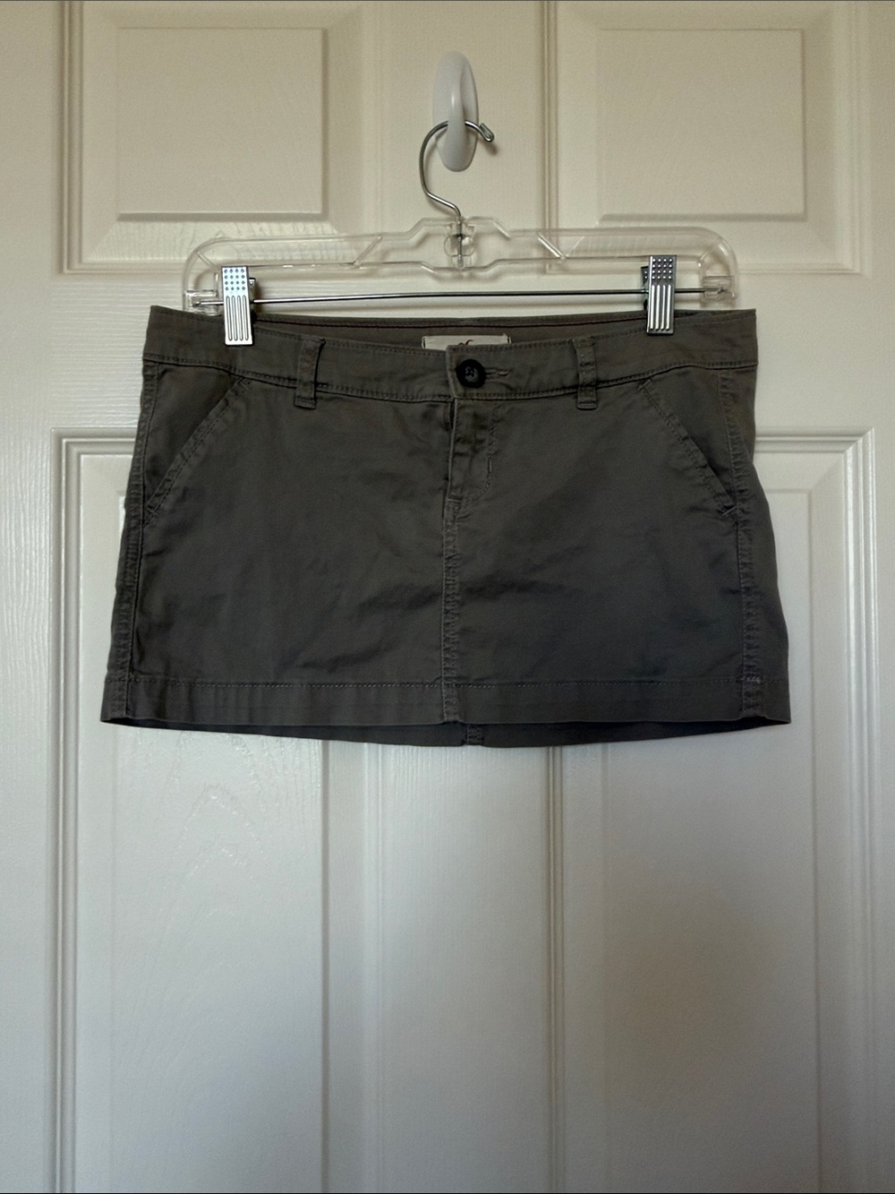 Hollister Olive Green Cotton Mini Skirt